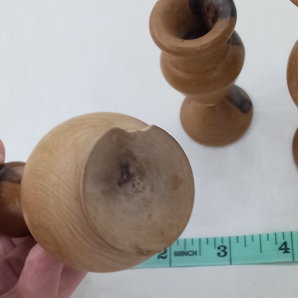 Three Hand crafted Hand-Turned Wood Vase Vessel - Picture 3 of 9